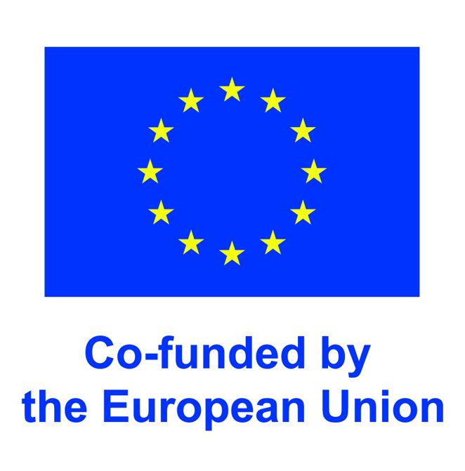 Image of European Union flag with the words co-funded by the European Union underneath